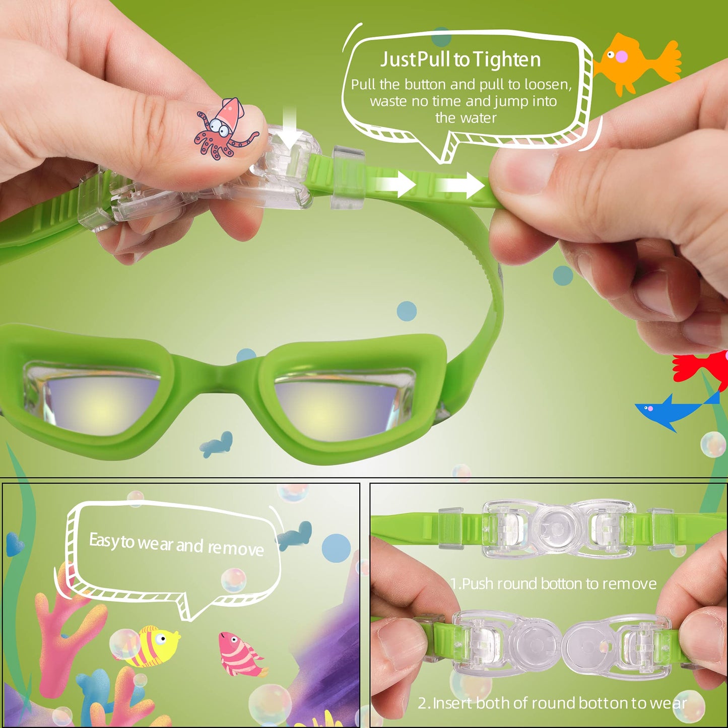 Aegend Kids Swim Goggles, Pack of 2 Swimming Goggles for Children Boys & Girls Age 3-14