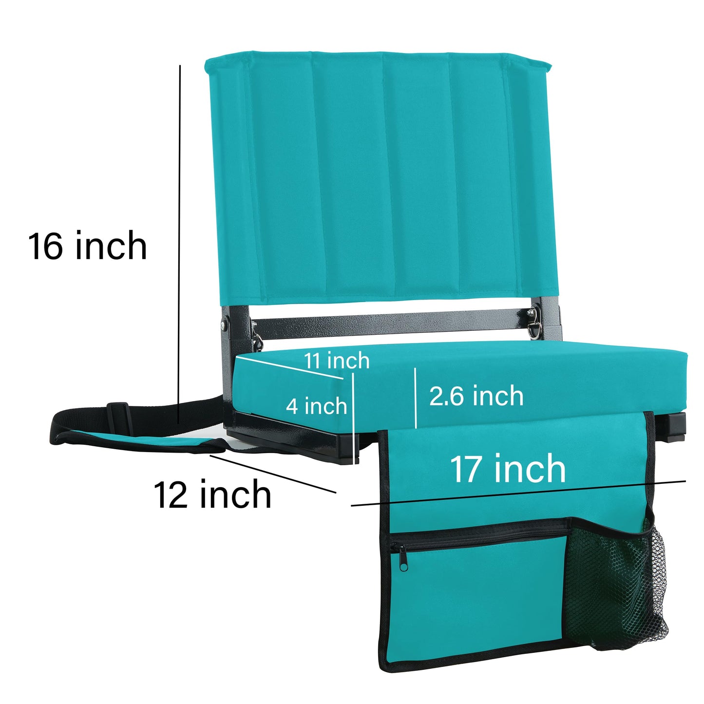 SPORT BEATS Stadium Seat for Bleachers with Back Support and Cushion Includes Shoulder Strap and Cup Holder