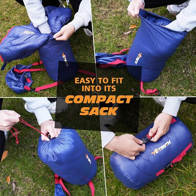 Lightweight Down Mummy Sleeping Bag with 650-FP Duck Down, Ideal for Camping and Backpacking, Durable Ripstop Nylon, Comfortable Footbox, 20°F, 2024