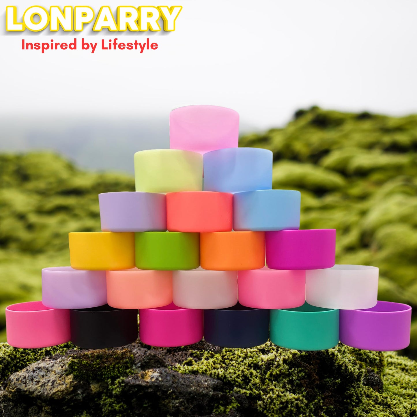 LONPARRY 4-Pack Boot for Stanley Tumbler 40 30 oz Bottom Sleeve Protector for Stanley Cup Quencher H2.0 Stanley IceFlow Sleeve for Stanley Bottom Anti-Slip Sleeve 2Clear+1Fog+1Pink
