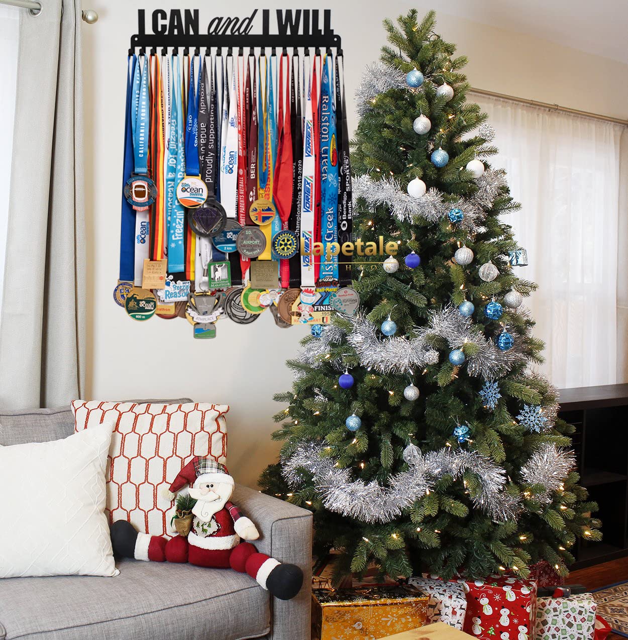 Lapetale Fashion Medal Rack for Runners,Medal Holder Display Hanger Rack Frame-Medal Holder for Runners,Marathon Medal Holder,Race Running Medal Holder,Medal Holders for Triathletes Easy Use