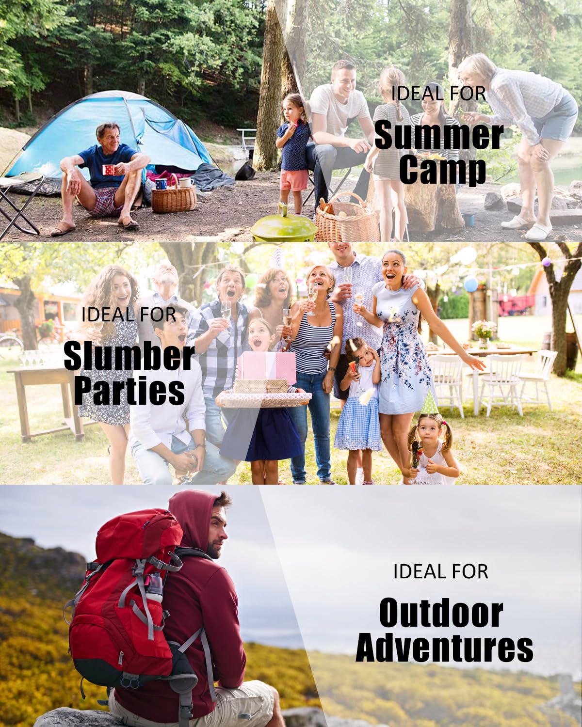 JEAOUIA Sleeping Bags for Adults Backpacking Lightweight Waterproof- Cold Weather Sleeping Bag for Girls Boys Mens for Warm Camping Hiking Outdoor Travel Hunting with Compression Bags(RED)