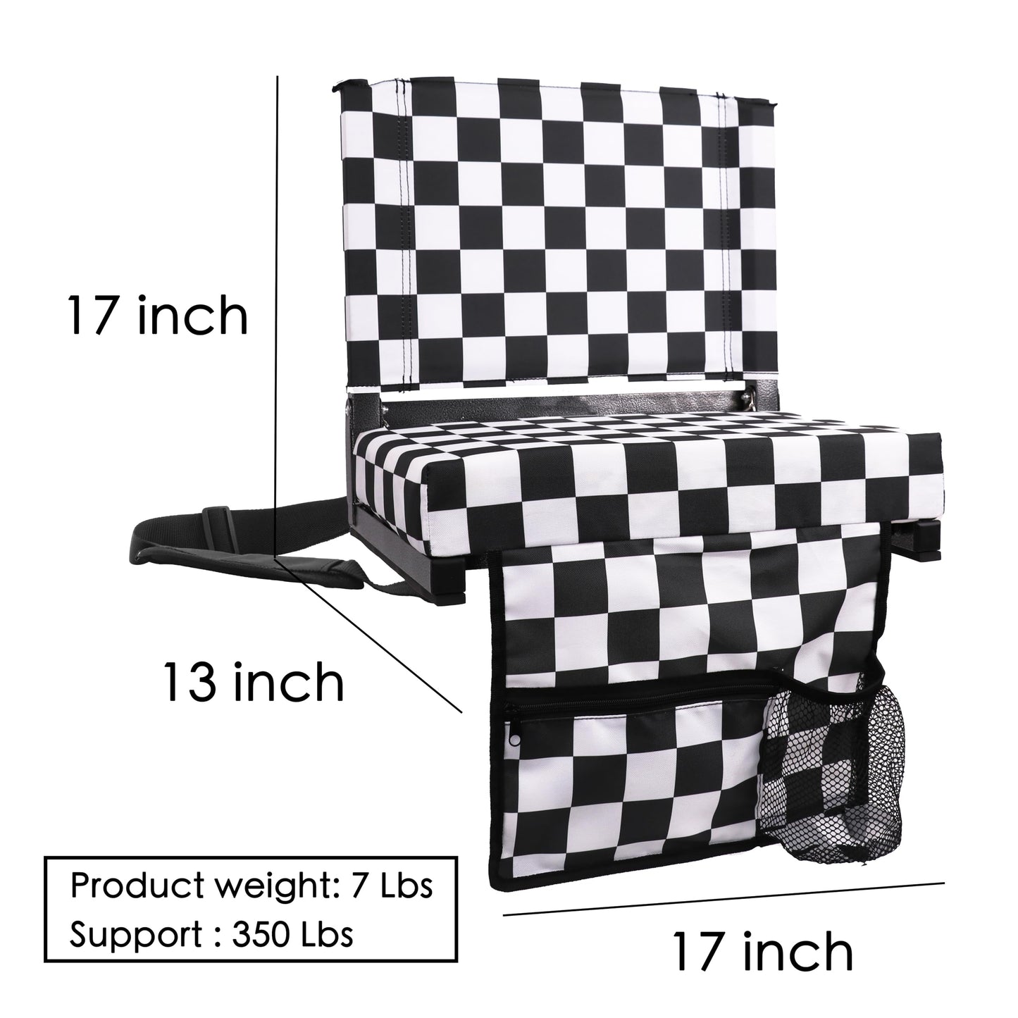 SPORT BEATS Stadium Seats with Back Support Bleacher Chairs with Back and Cushion Thick Padded Bleacher Seats Includes Shoulder Strap