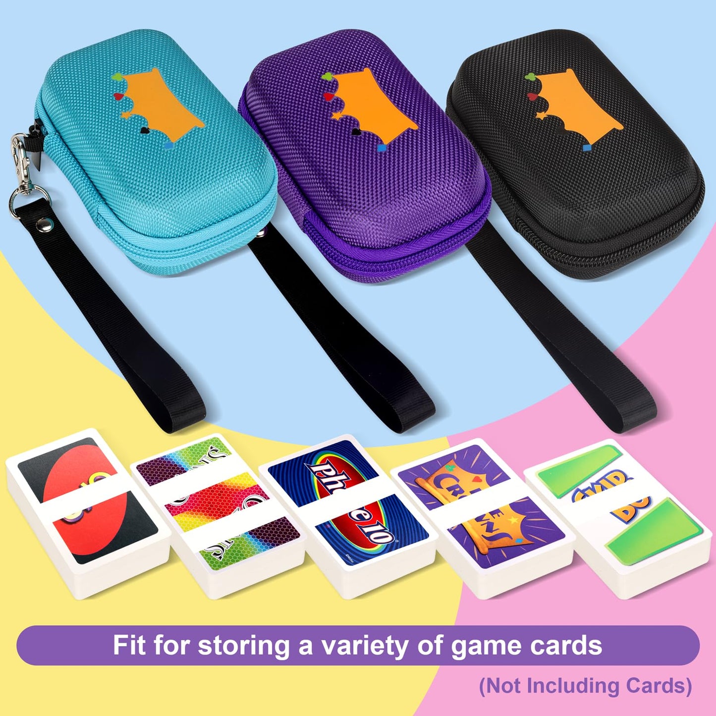 Meetikar Travel Card Games Case Compatible with Enterprises Five Crowns Card Games Set, Card Case for UNO Card Case, Playing Card Case, Game Card Holder (Not Including Cards) (Purple)