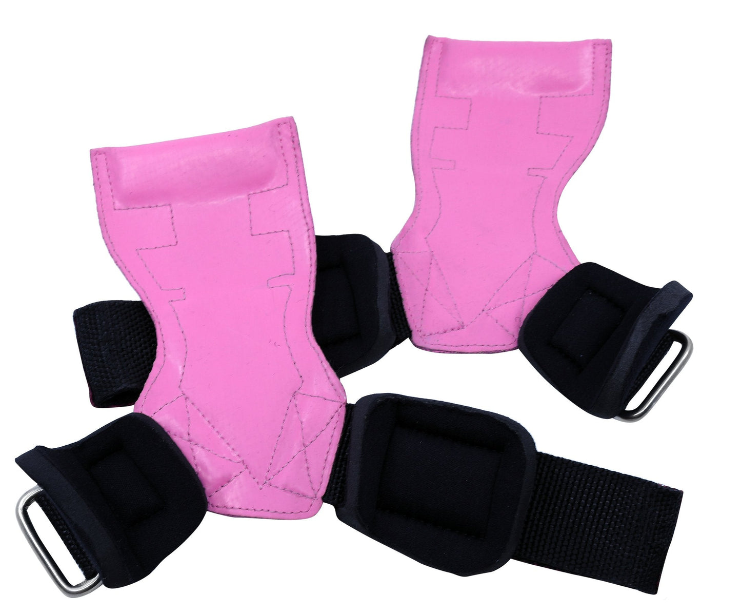 Lifting Grips PRO Weight Gloves Best Heavy Duty Straps Alternative to Power Hooks Deadlifts Adjustable Neoprene Padded Wrist Wrap (Pink Rubber, Small 5.0"-6.40" Wrist Size)