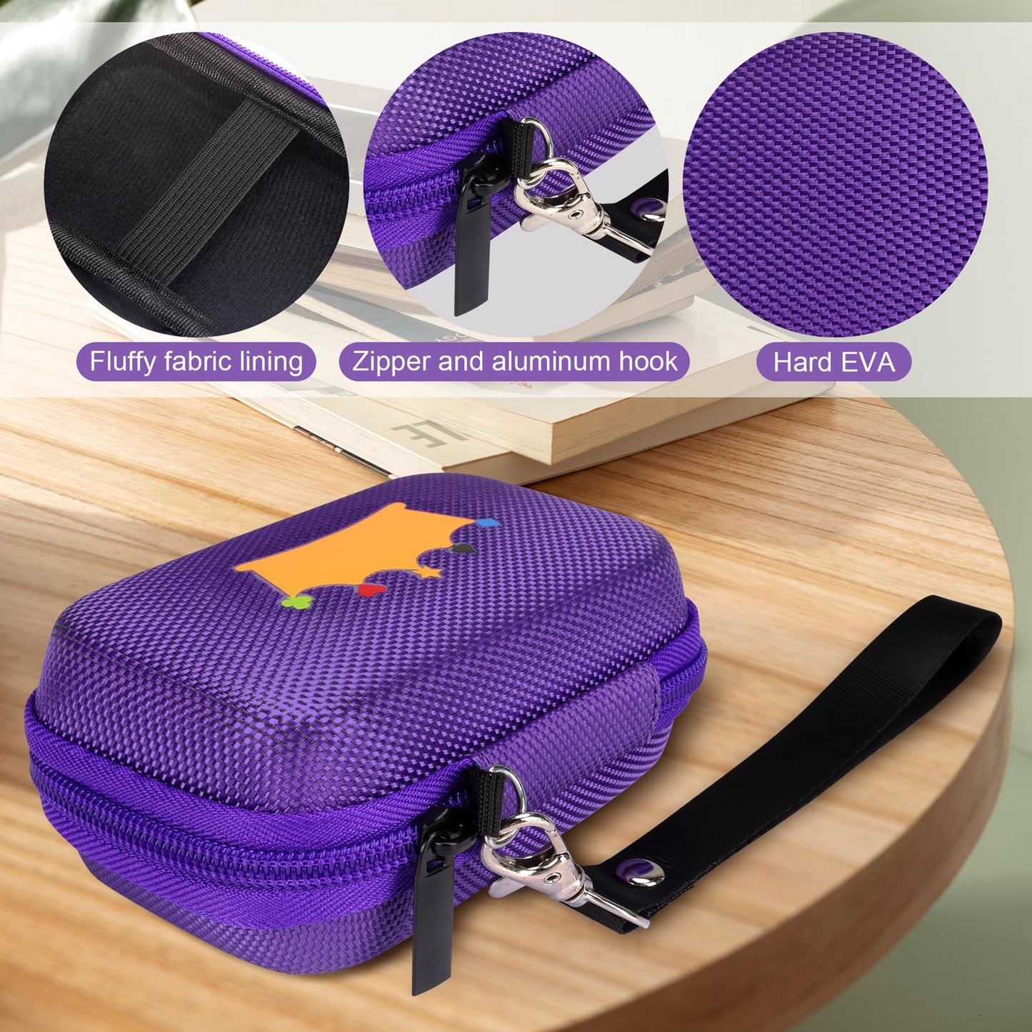 Meetikar Travel Card Games Case Compatible with Enterprises Five Crowns Card Games Set, Card Case for UNO Card Case, Playing Card Case, Game Card Holder (Not Including Cards) (Purple)