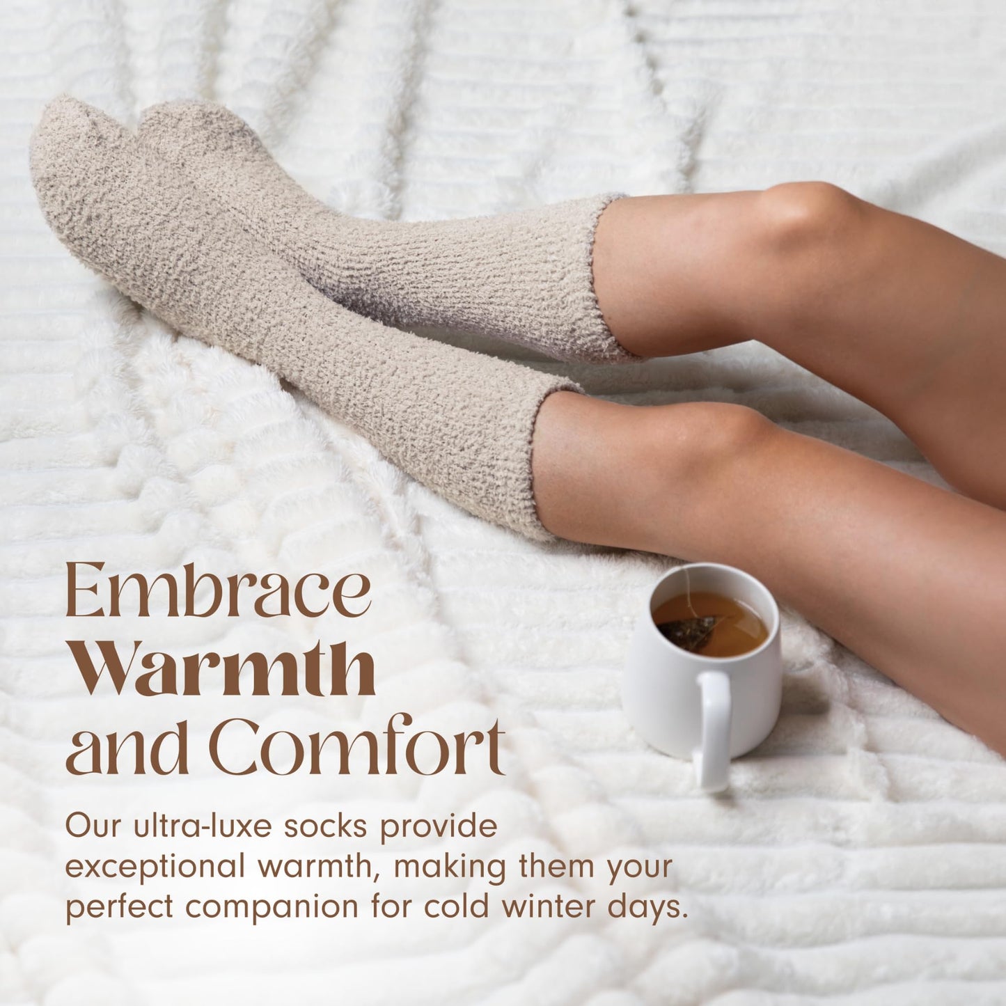 Unboxme Gifts Christmas Warm & Cozy Ultra-Luxe Cloud Sock for Women & Men - Super Soft Luxurious Fabric Sleep Socks