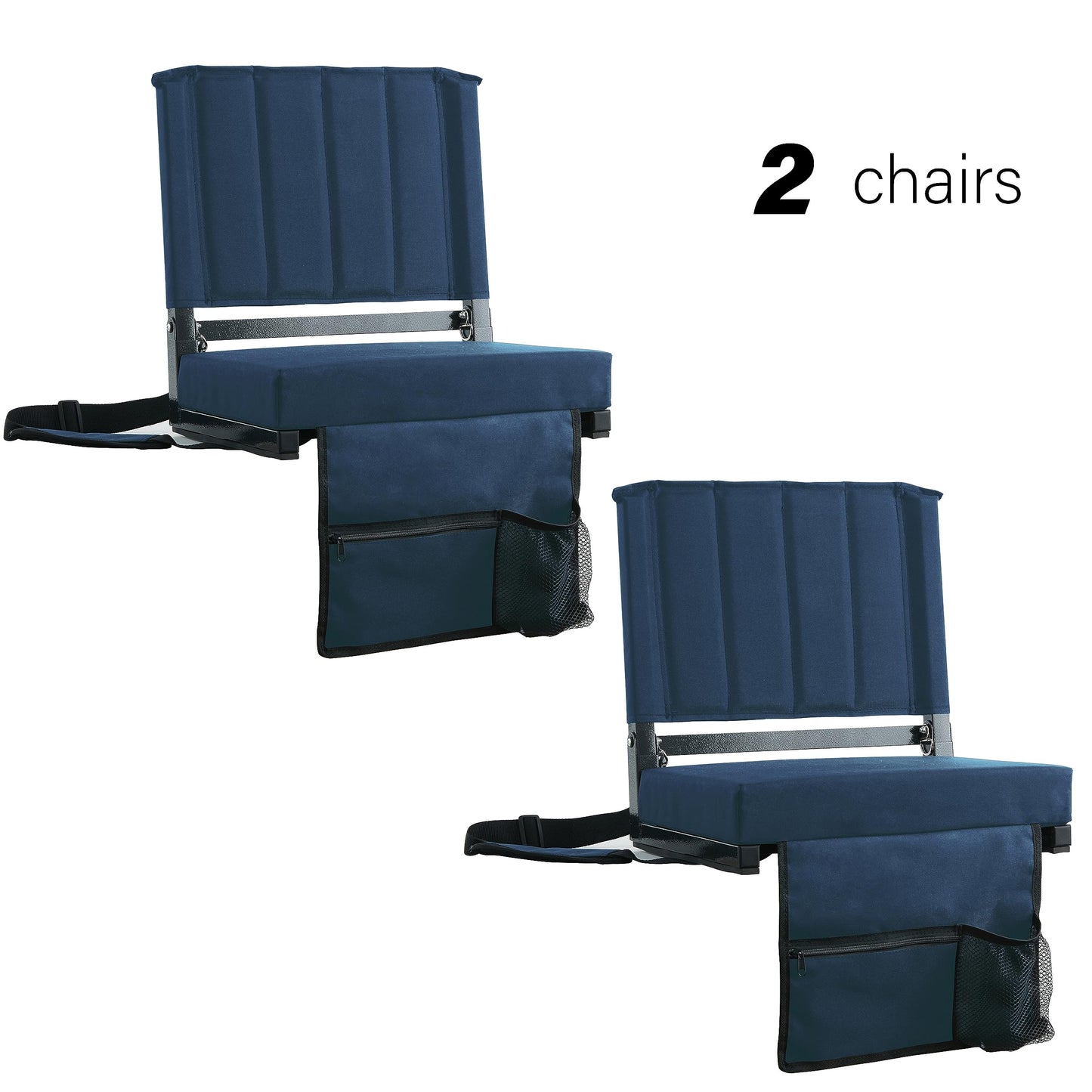 SPORT BEATS Stadium Seat for Bleachers with Back Support and Cushion Includes Shoulder Strap and Cup Holder