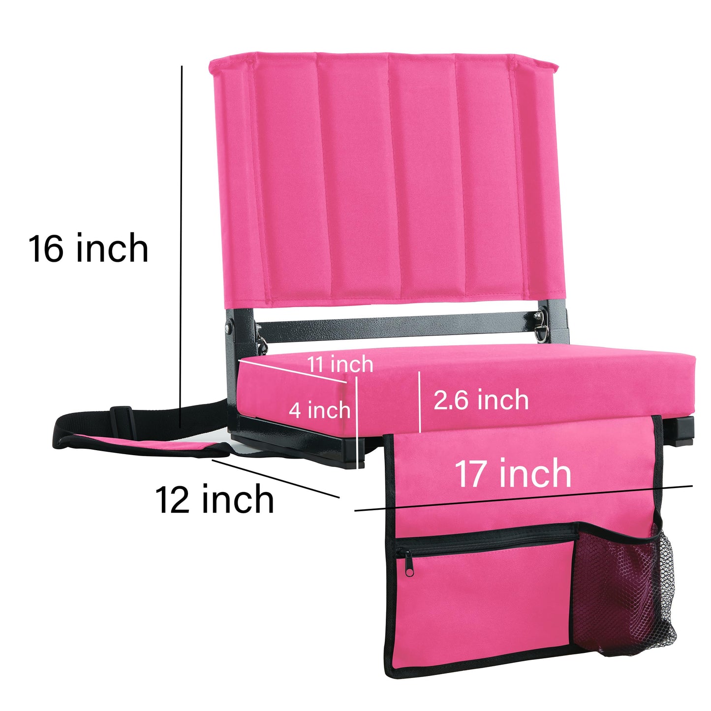 SPORT BEATS Stadium Seat for Bleachers with Back Support and Cushion Includes Shoulder Strap and Cup Holder