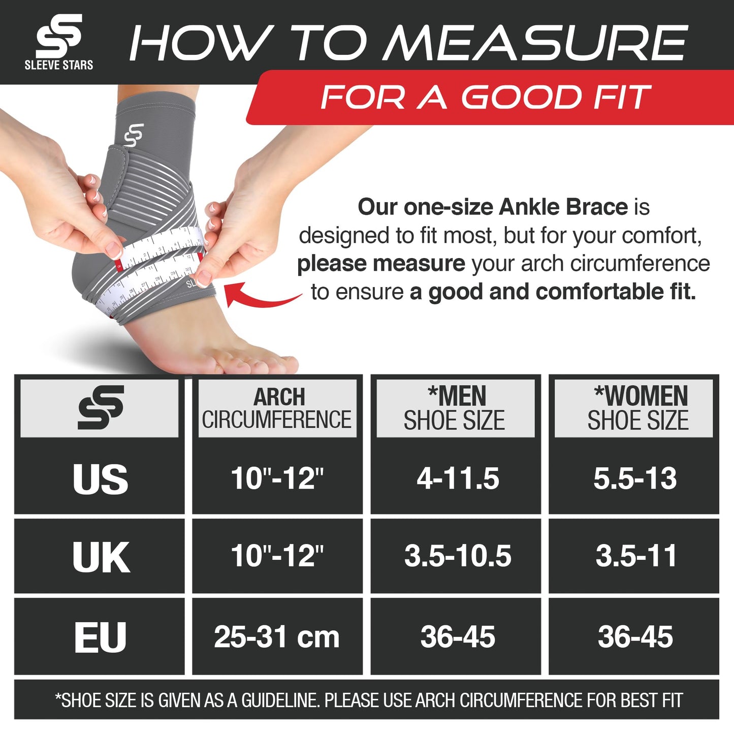 Sleeve Stars Ankle Brace for Sprained Ankle, Plantar Fasciitis Relief Achilles Tendonitis Brace, Ankle Support for Women & Men with Strap, Heel Protector Wrap for Pain & Compression (Single/Gray)