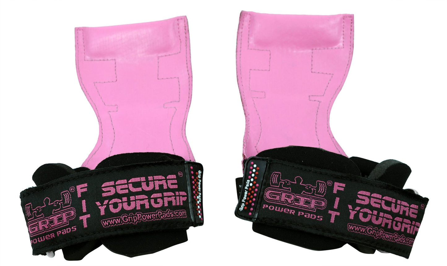 Lifting Grips PRO Weight Gloves Best Heavy Duty Straps Alternative to Power Hooks Deadlifts Adjustable Neoprene Padded Wrist Wrap (Pink Rubber, Small 5.0"-6.40" Wrist Size)