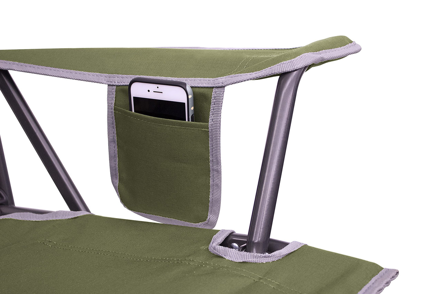 GCI Outdoor Comfort Pro Rocker Camping Chair | Portable Folding Rocking Chair with Durable Armrests & Drink Holder — Loden Green