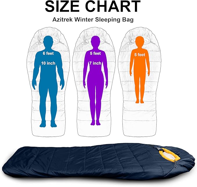 0 Degree Mummy Sleeping Bags for Adults Camping | XXL Big and Tall 3-4 Season Warm Cool | Cold Weather Winter Sleeping Bag w. Compression Sack Youth | Side Sleeper Friendly