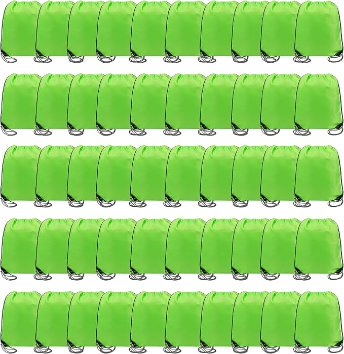 BeeGreen Drawstring Backpack Bags 20,30,50 Packs Reflective String Bags for Gym Sport Trip Cinch Sack DIY for Women Men