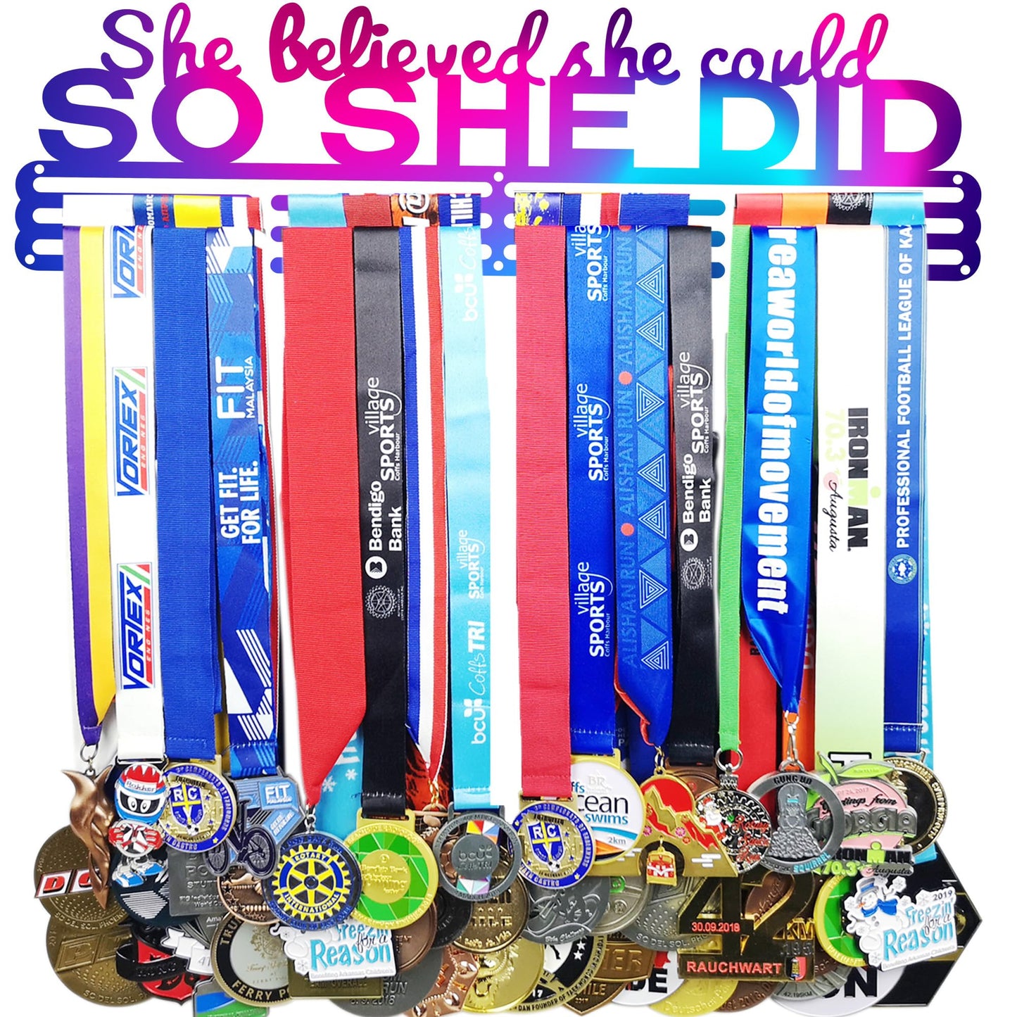 Lapetale Fashion Medal Hanger Holder Display Wall Rack Frame Shelf in 16" long-Medal Hanger Awards Ribbon Cheer,gymnastics,soccer,softball