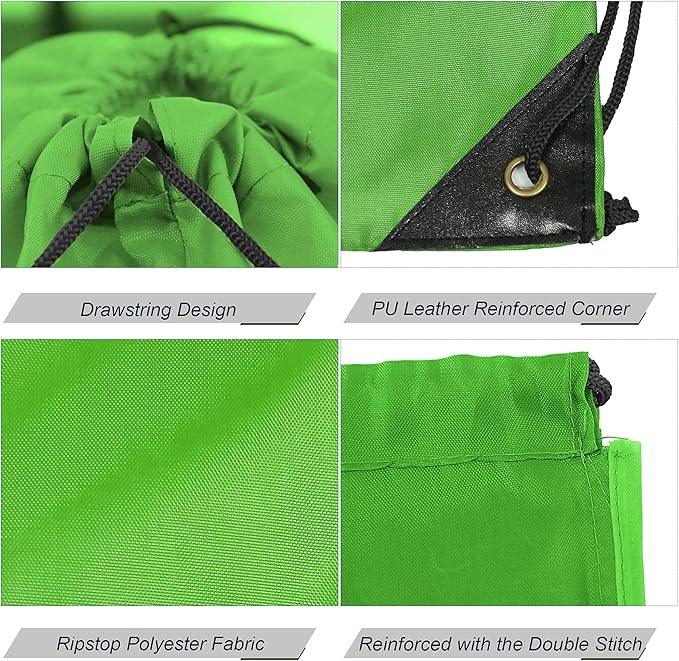 BeeGreen Drawstring Backpack Bags 20,30,50 Packs Reflective String Bags for Gym Sport Trip Cinch Sack DIY for Women Men