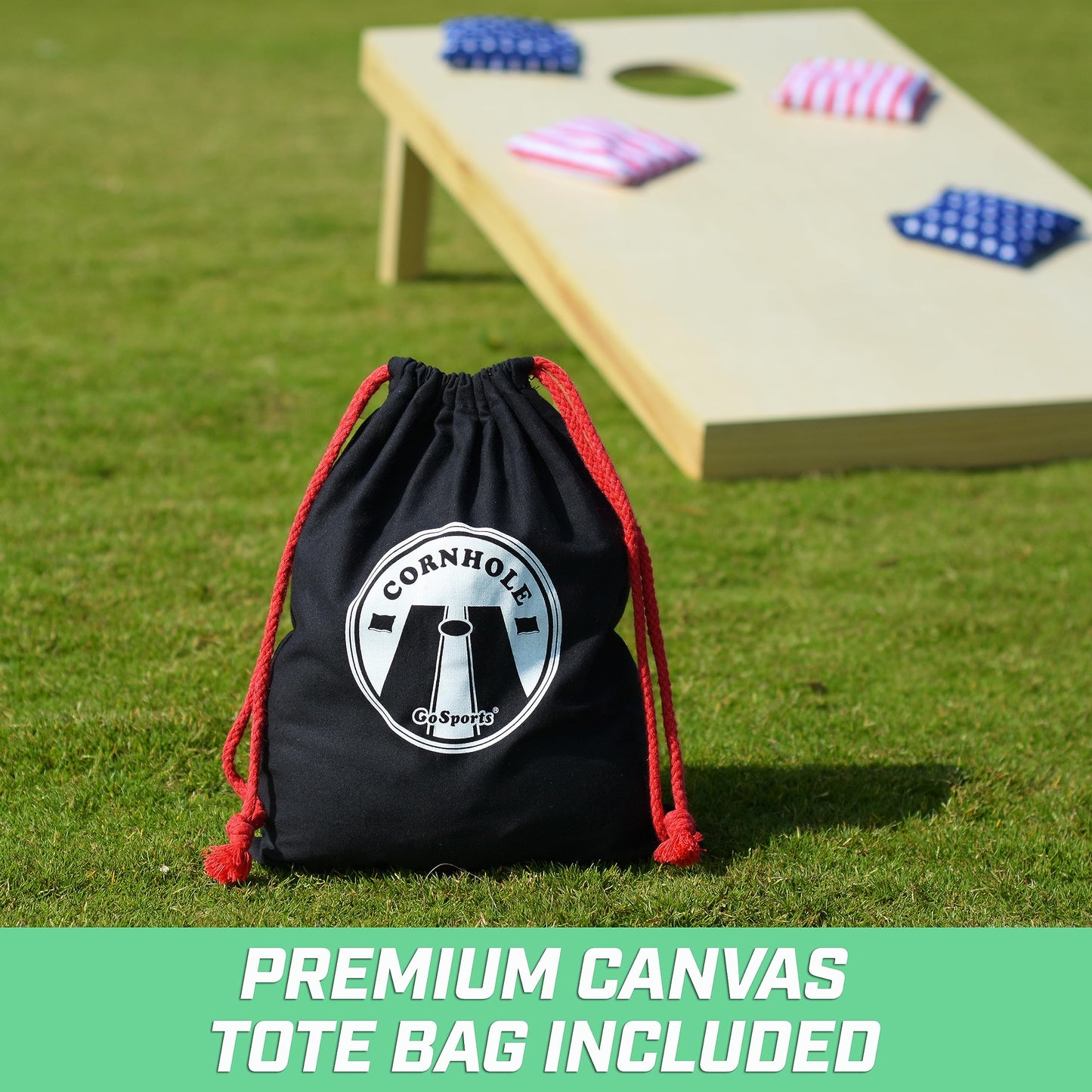 GoSports Official Regulation Cornhole Bean Bags Set (8 All Weather Bags) - America Stars and Stripes or Red and Blue - Choose Your Style