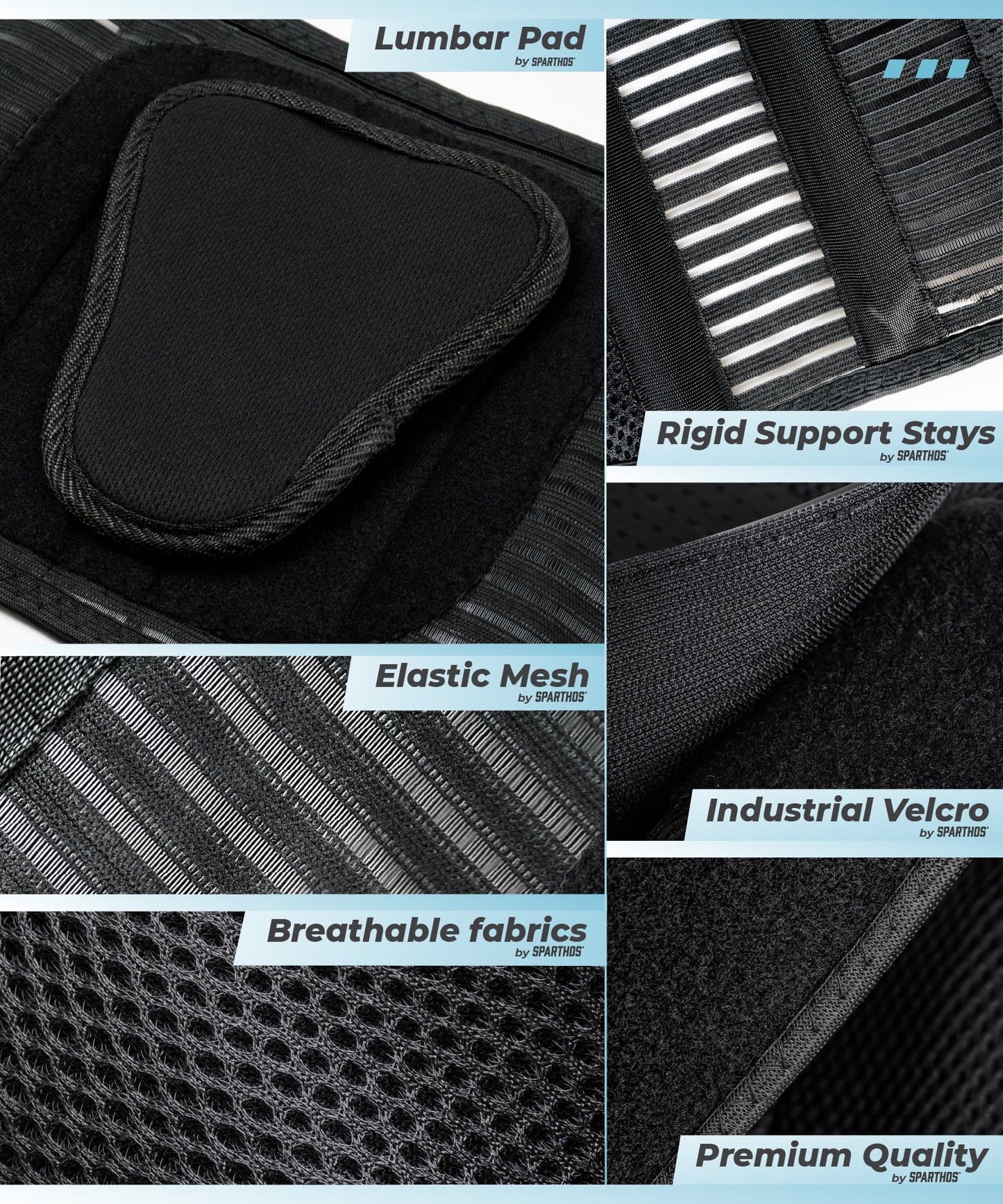 Sparthos Back Brace for Lower Back Pain - Immediate Relief from Sciatica, Herniated Disc, Scoliosis - Breathable Design With Lumbar Support Pad - For Home & Lifting At Work - For Men & Women - (XL)