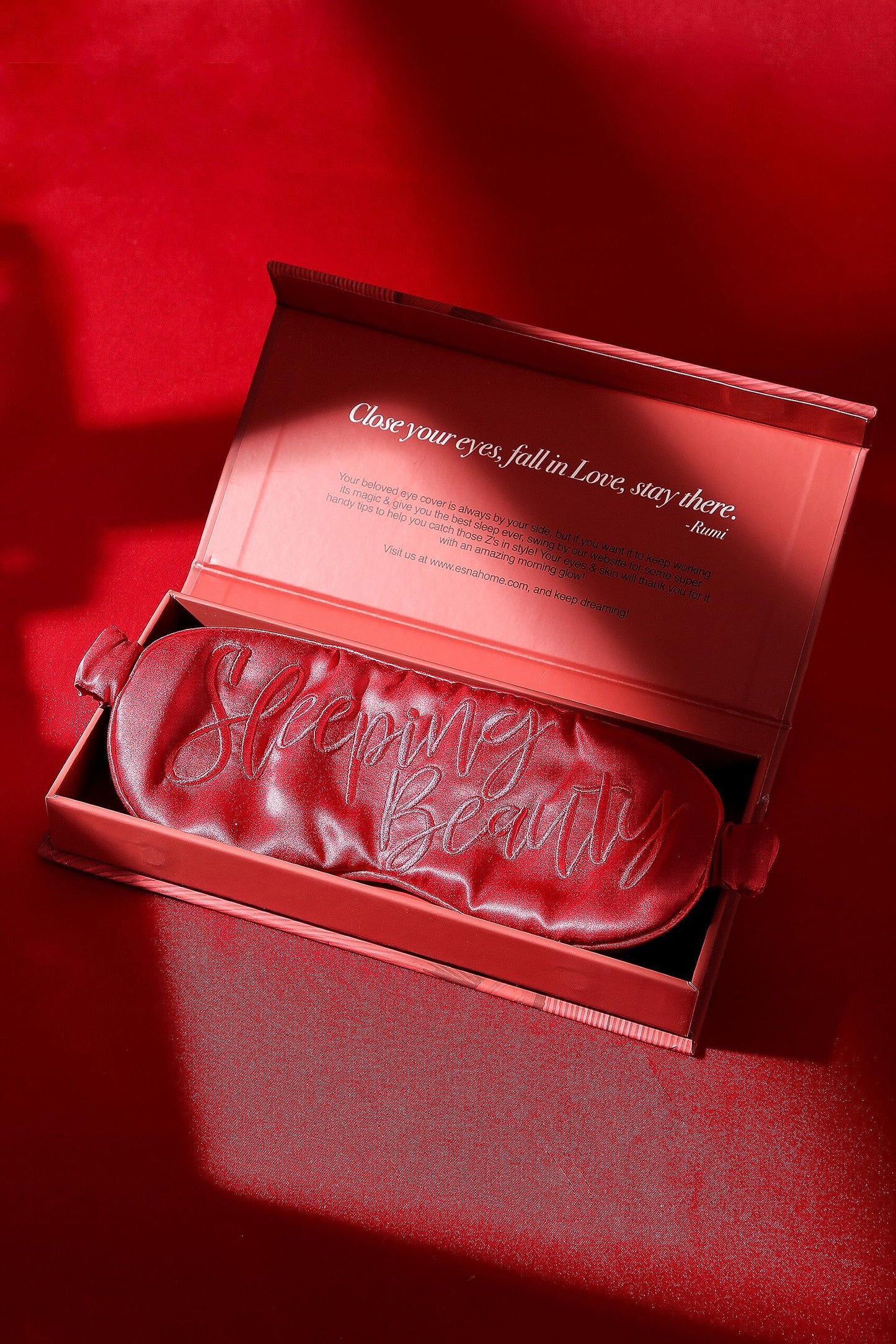 ESNA HOME Luxury Silk Sleep Mask Gift Set | 22-Momme Mulberry Silk Eye Mask | Ultra Comfort | Perfect Present for Her | Luxury Christmas for Women(Sleeping Beauty)