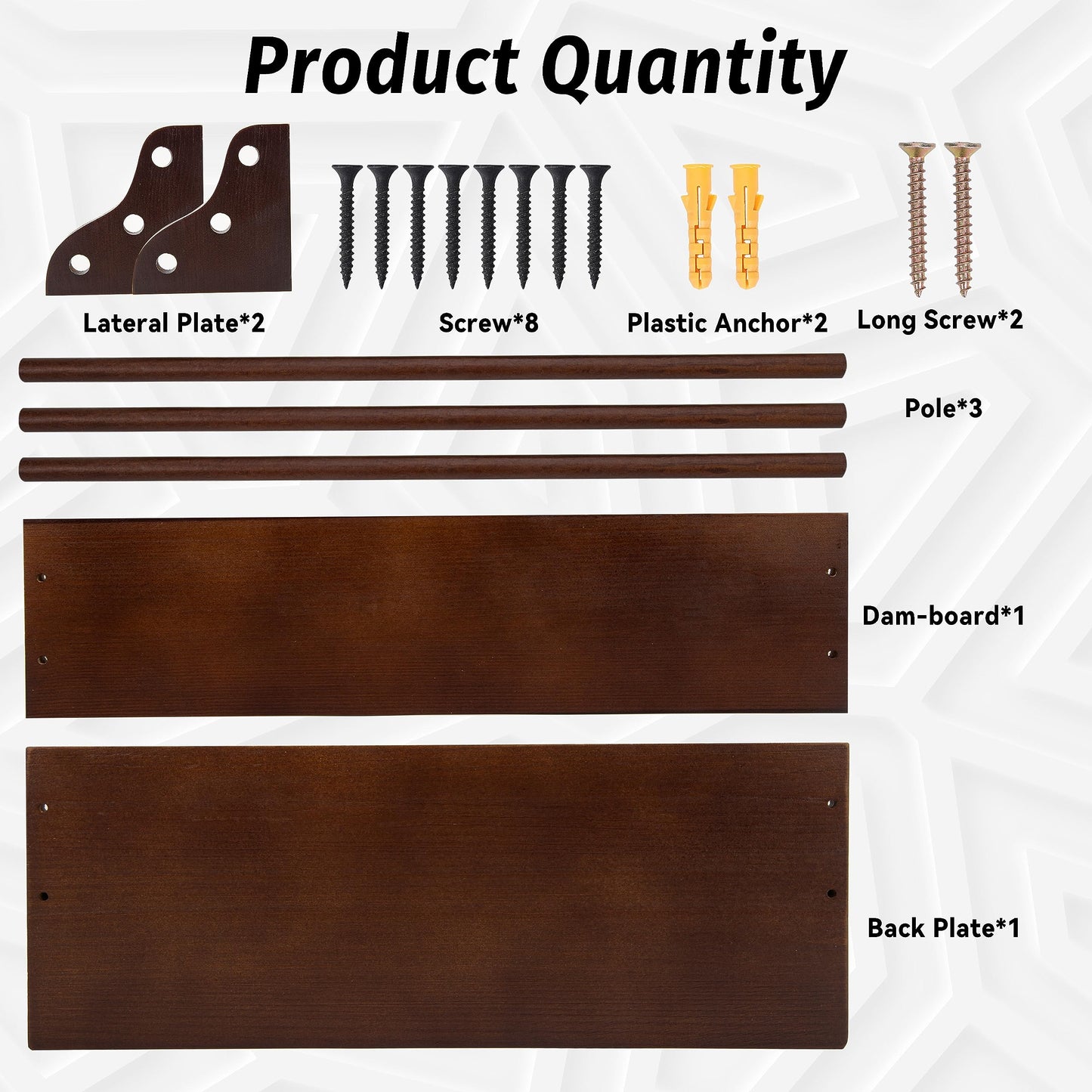 Pllieay Wooden Medal Hanger and Trophy Shelf, Trophy Display Shelf Walnut Medal Hanger Display with Shelf, Medal Holder, Medal Rack, Race Medal Trophy Display Shelf