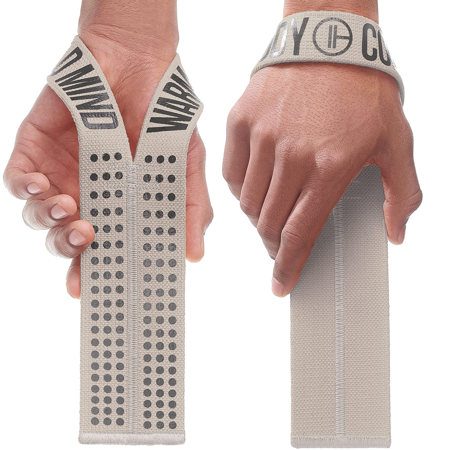 WARM BODY COLD MIND V1 Lifting Wrist Straps for Olympic Weightlifting - Rated at 660 lb - Hand Wraps for Powerlifting, Weight Lifting, Bodybuilding Functional/Cross Training, Deadlift Gym Bar, Cotton