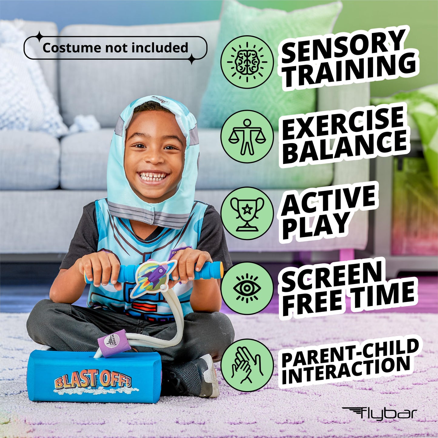 Flybar My First Foam Pogo Jumper for Kids Fun and Safe Pogo Stick for Toddlers, Durable Foam and Bungee Jumper for Ages 3 and up, Supports up to 250lbs, Rocket