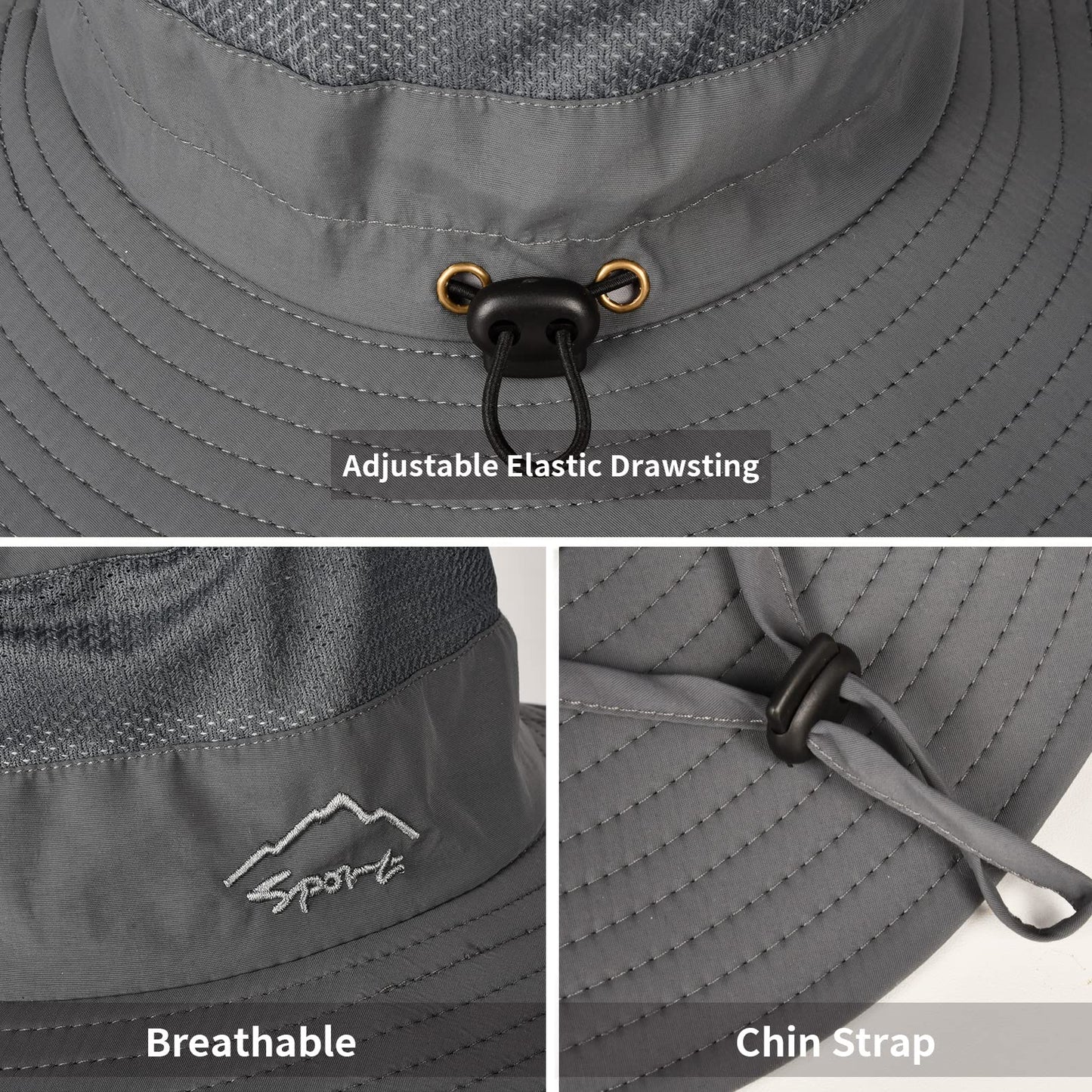 Sun Hats for Men Women Fishing Hat UPF 50+ Breathable Wide Brim Summer UV Protection Hat with Face Cover & Neck Flap
