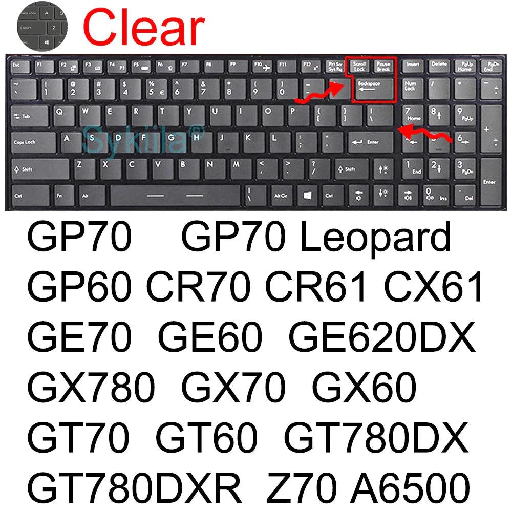 MSI GL Series Keyboard Cover Silicone