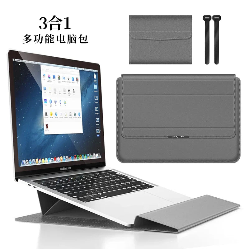 Magnetic Laptop Sleeve with Stand Holder