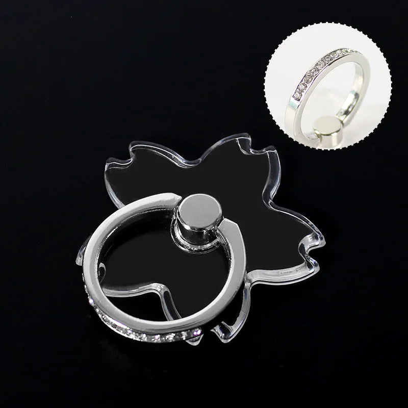 Transparent Diamond Phone Ring Holder Stand