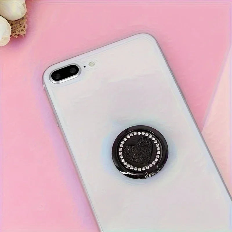 Glitter Heart Ring Phone Holder