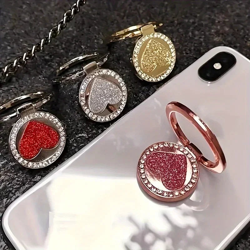 Glitter Heart Ring Phone Holder