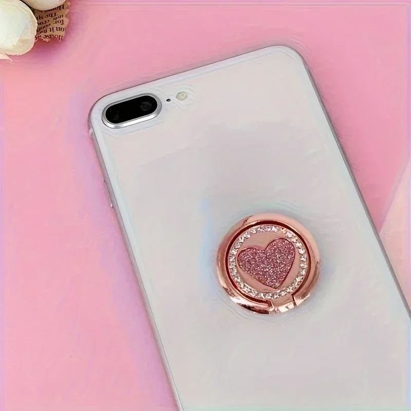 Glitter Heart Ring Phone Holder