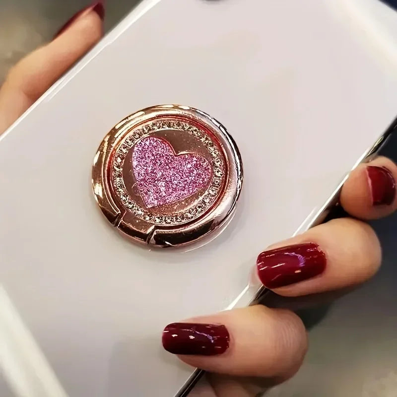 Glitter Heart Ring Phone Holder
