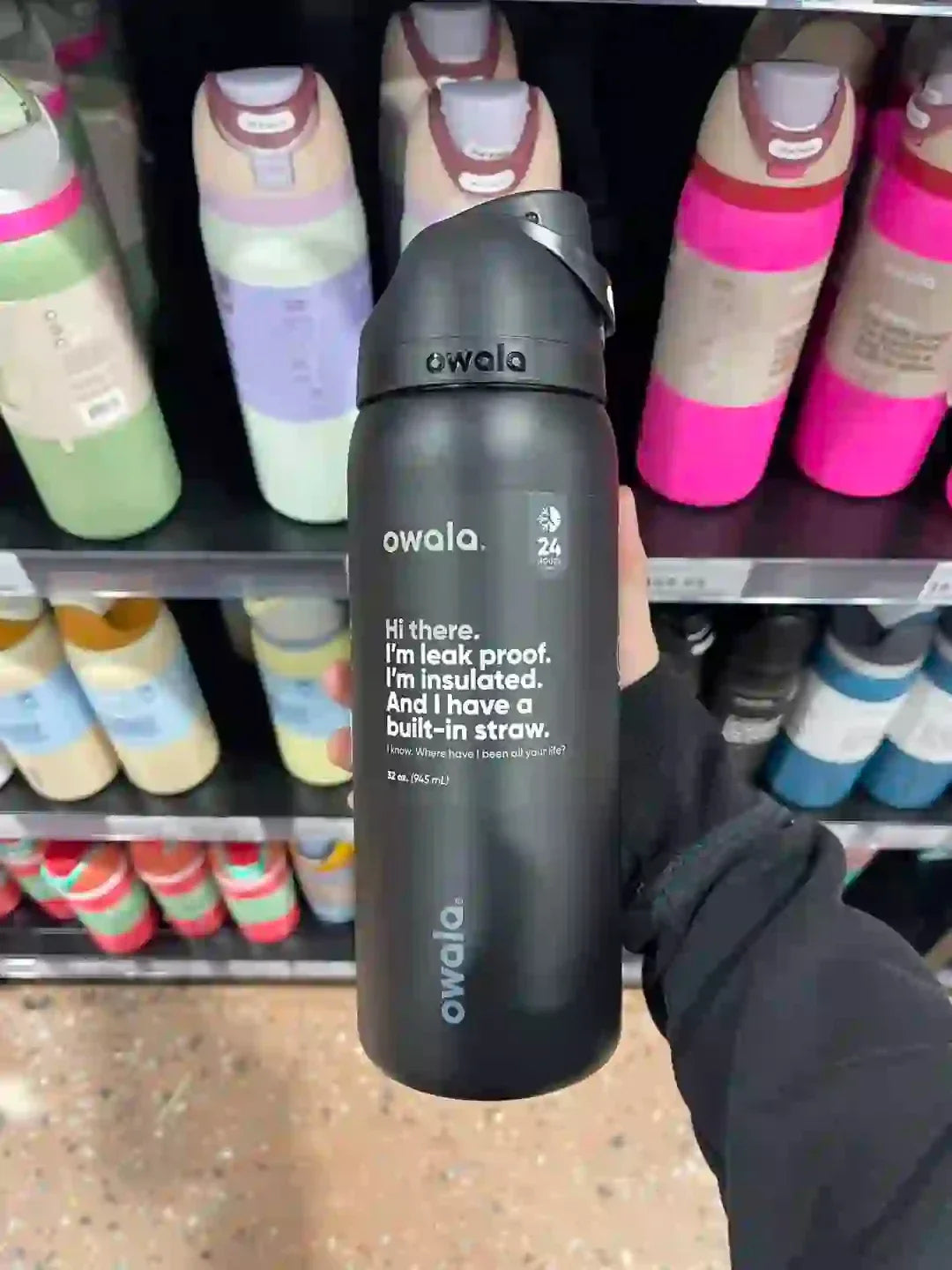 Owala Insulated Stainless Steel Water Bottle with Straw, 24Oz/32 Oz