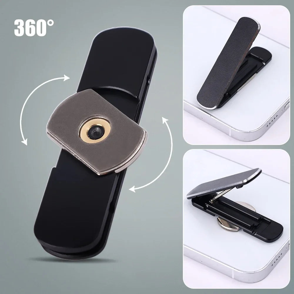 Mini Metal Folding Phone Holder, 360° Rotating Desktop Stand