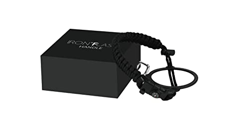 IRON °FLASK Paracord Handle - Fits Wide Mouth Water Bottles - Durable Carrier, Secure Accessories, Survival Strap Cord, Safety Ring, and Carabiner - Seven Core Paracord Bracelet