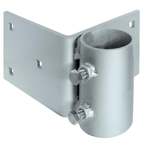 Stationary Dock Heavy Duty Corner Leg Pipe Holder,Galvanized Hardware for Dock, 1/4" Thickness Dock Pole Bracket Pipe Sleeve for Floating Dock Corner Leg Pipe Post, 7/16" Holes for 3/8" Carriage Bolts