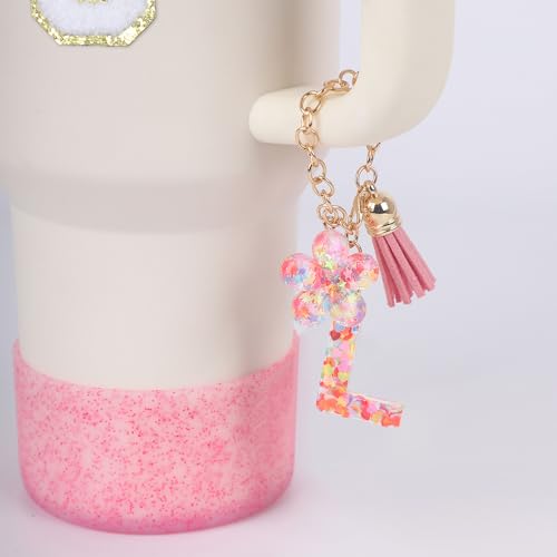 LA KEN DU Use for Stanley Cup Accessories Charms 40oz 30oz,Compatible with Stanley Cup Letter Charms for Handle Silicone Boot,Straw Cover Topper & Sticker(W)