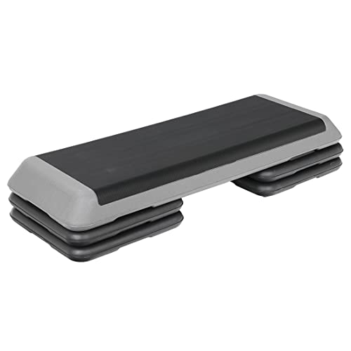 JupiterForce 43" Adjustable Workout Exercise Step Platform, Aerobic Steppers for Exercise with 4 Removable Risers for Home Gym Strength Training