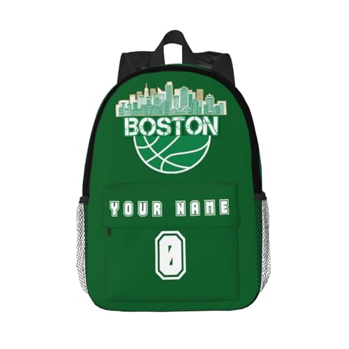 Jvpprds Citys Custom Backpack for Boys Personalized Schoolbag Customized Bag with Name Numbers Fans Gifts