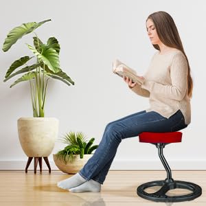 Upaloop Fitness Seat, ADHD Chair Stool for Stability, Balance, Yoga, Office, School, Wellness, Active Sitting with Non-Slip Base and Washable Seat Cover-Blue