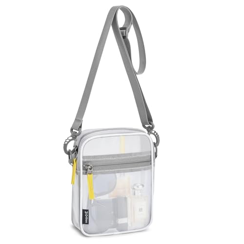G4Free Clear Bag Stadium Approved, Clear Sling Mesh Bag for Women Men, Crossbody Transparent Chest Bag for Concerts Sports Events Festivals(Black)