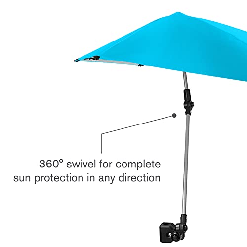 Sport-Brella Versa-Brella XL SPF 50+ Adjustable Umbrella with Universal Clamp, Aqua 40x42 inches