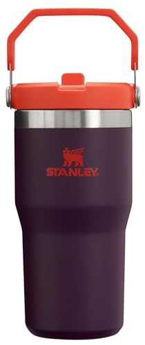 Stanley IceFlow Stainless Steel Tumbler - Vacuum Insulated Water Bottle for Home, Office or Car Reusable Cup with Straw Leak Resistant Flip Cold for 12 Hours or Iced for 2 Days, Plum, 20OZ