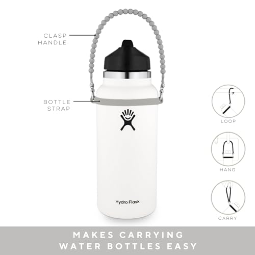 Ryan & Rose Water Bottle Handle - Water Bottle Sling, Carrier, Holder with strap - Soft Durable Silicone - Fits Most 8-40oz Bottles - Compatible Stanley Cup Accessories (Wharf)