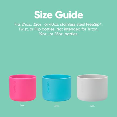 Owala Silicone Water Bottle Boot, Anti-Slip Protective Sleeve for Water Bottle, Protects FreeSip and Flip Stainless Steel Water Bottles, 32 Oz, Mint