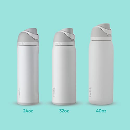 Owala FreeSip Insulated Stainless Steel Water Bottle with Straw for Sports and Travel, BPA-Free, 24-oz, Pomegranate Parade