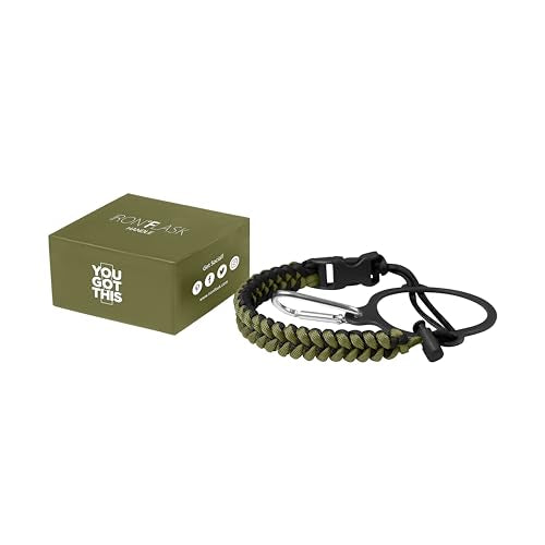 IRON °FLASK Paracord Handle - Fits Wide Mouth Water Bottles - Durable Carrier, Secure Accessories, Survival Strap Cord, Safety Ring, and Carabiner - Seven Core Paracord Bracelet