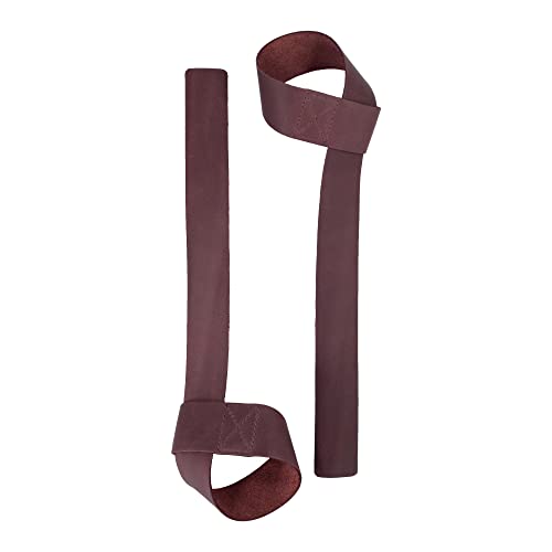 Hide & Drink, Leather Lifting Straps (2 Pieces), Bodybuilding, Sports, Gym, Fitness, Accessories, Handmade - Bourbon Brown (Sangria)